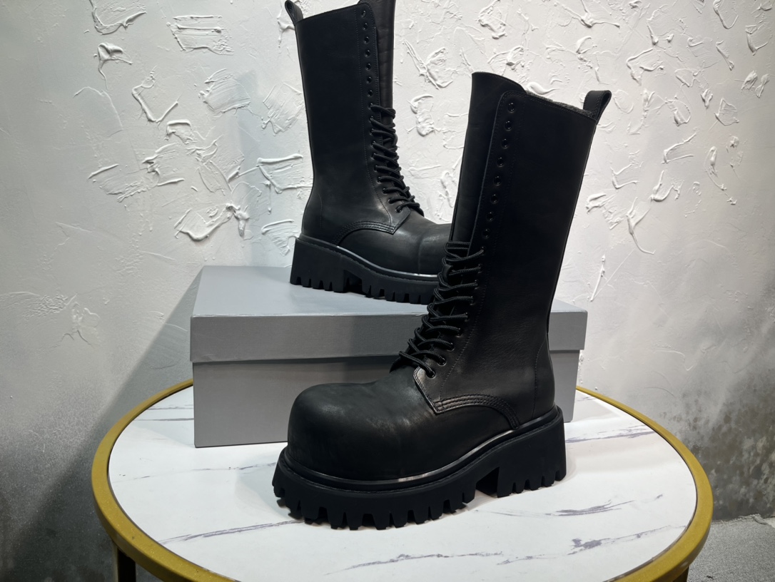 Balenciaga Male Boots Cow Leather M-l-s