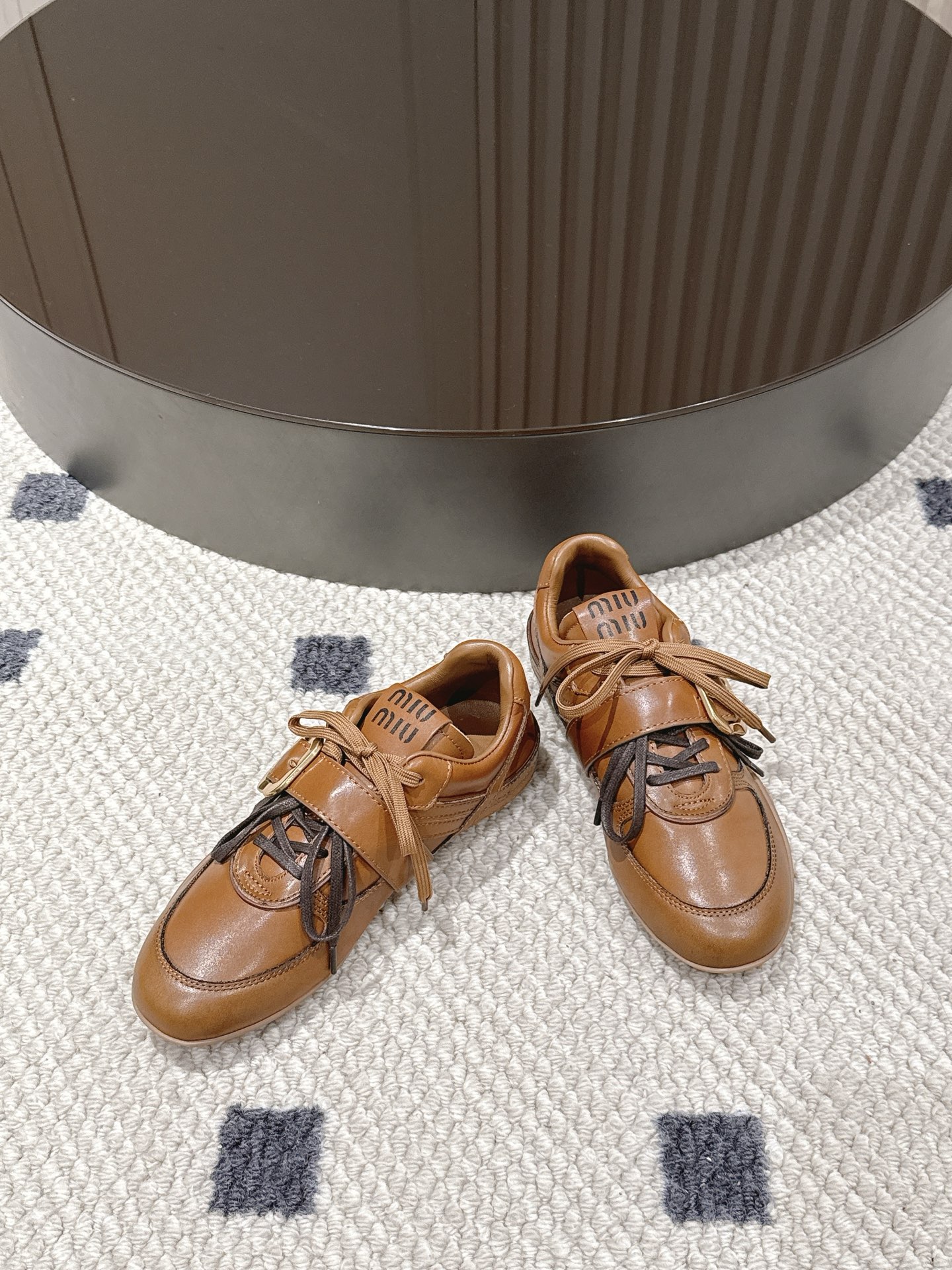 Miu Miu Female Leather Shoes Cow Leather Black M