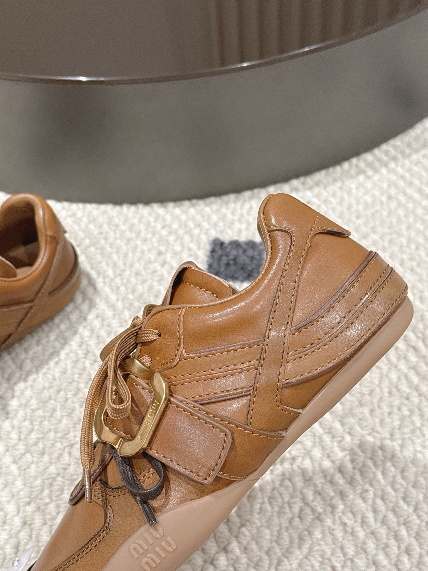 Miu Miu Female Leather Shoes Cow Leather Black M