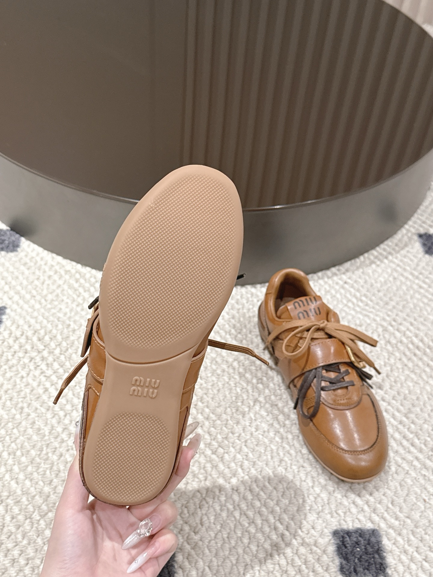 Miu Miu Female Leather Shoes Cow Leather Black M