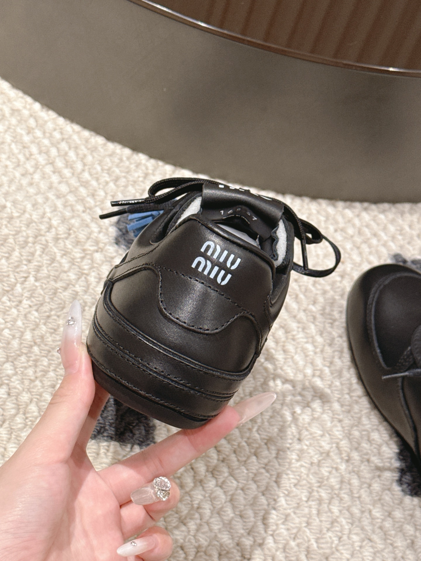 Miu Miu Female Leather Shoes Cow Leather Black M