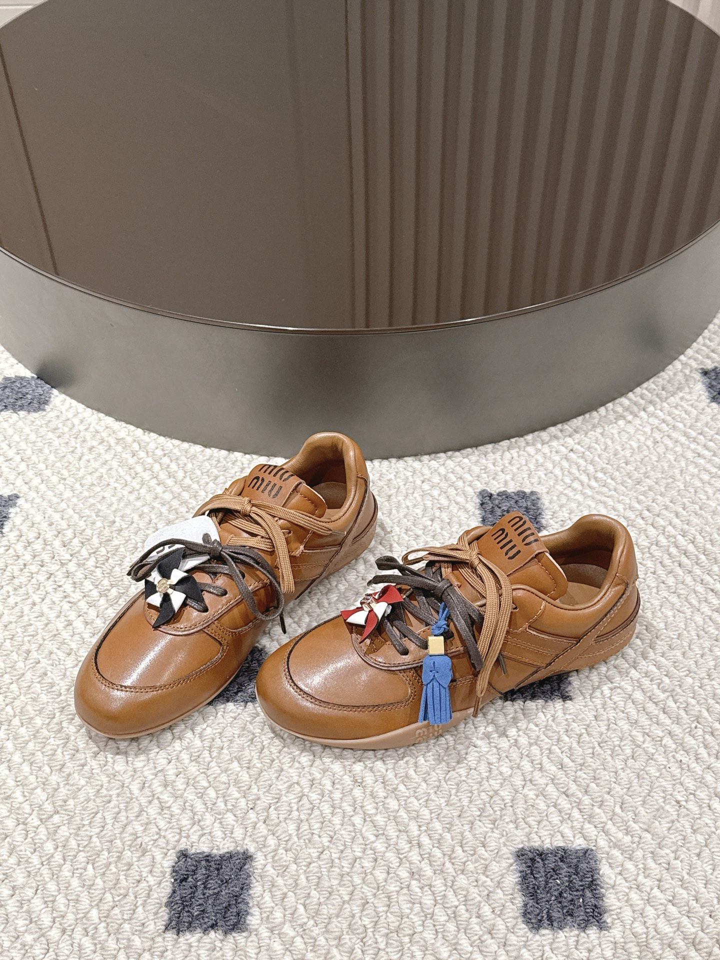 Miu Miu Female Leather Shoes Cow Leather Black M