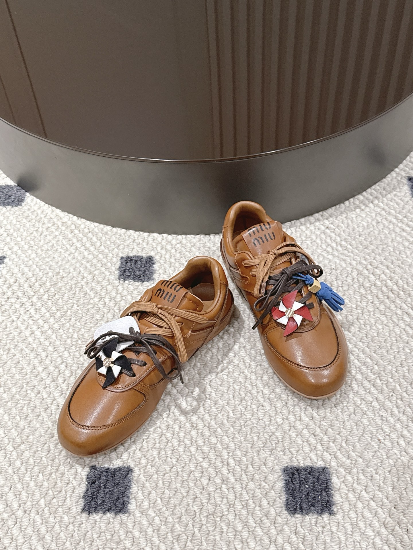 Miu Miu Female Leather Shoes Cow Leather Black M