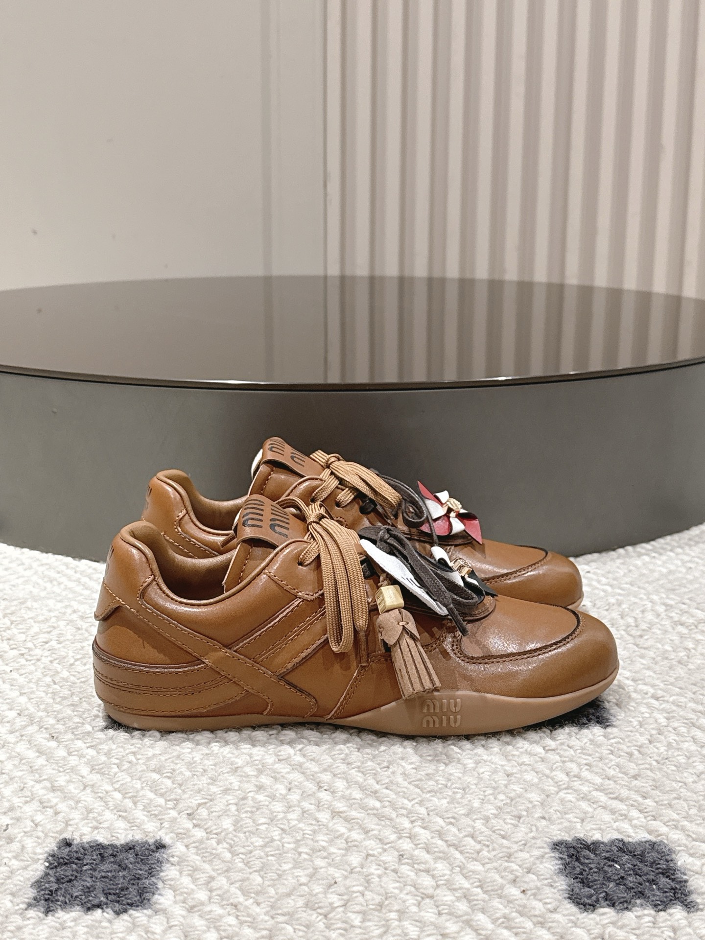 Miu Miu Female Leather Shoes Cow Leather Black M