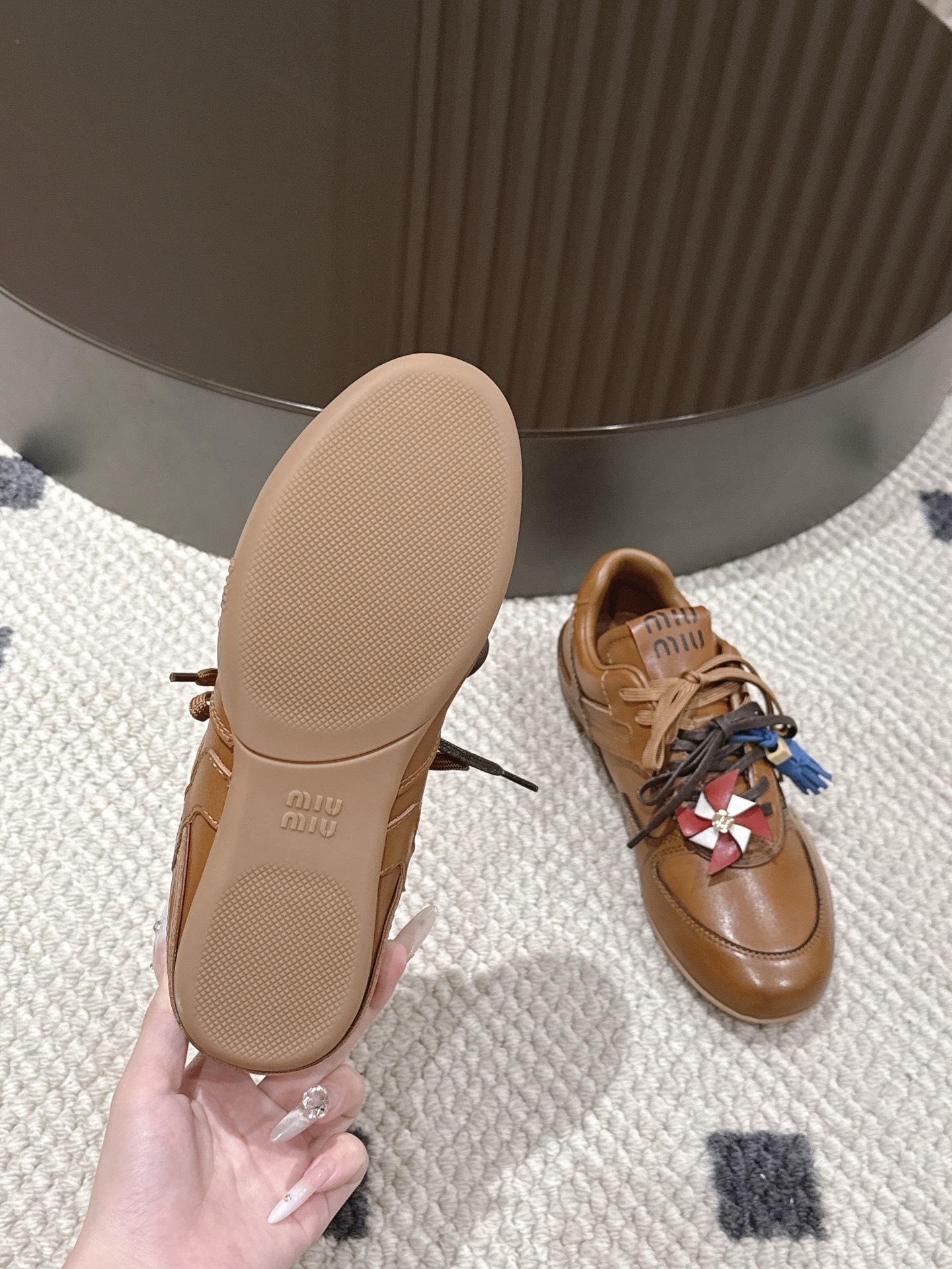 Miu Miu Female Leather Shoes Cow Leather Black M