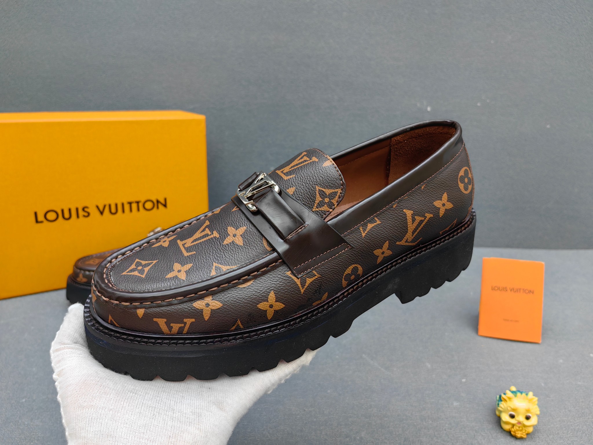Louis Vuitton Male Loafers Real Leather L