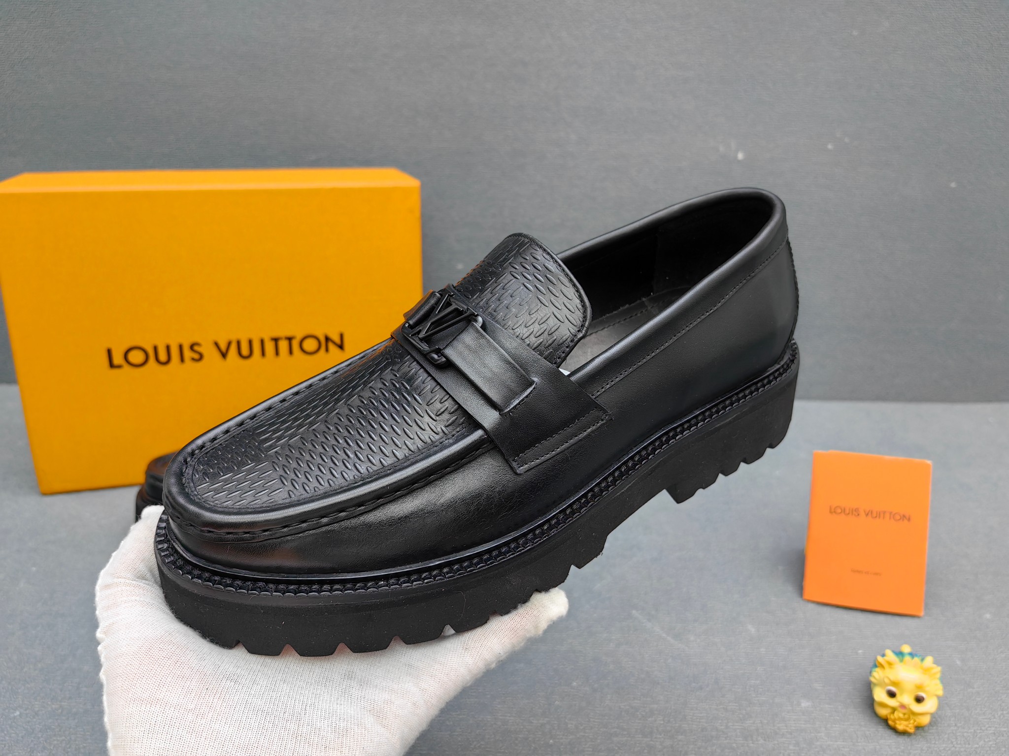 Louis Vuitton Male Loafers Real Leather L