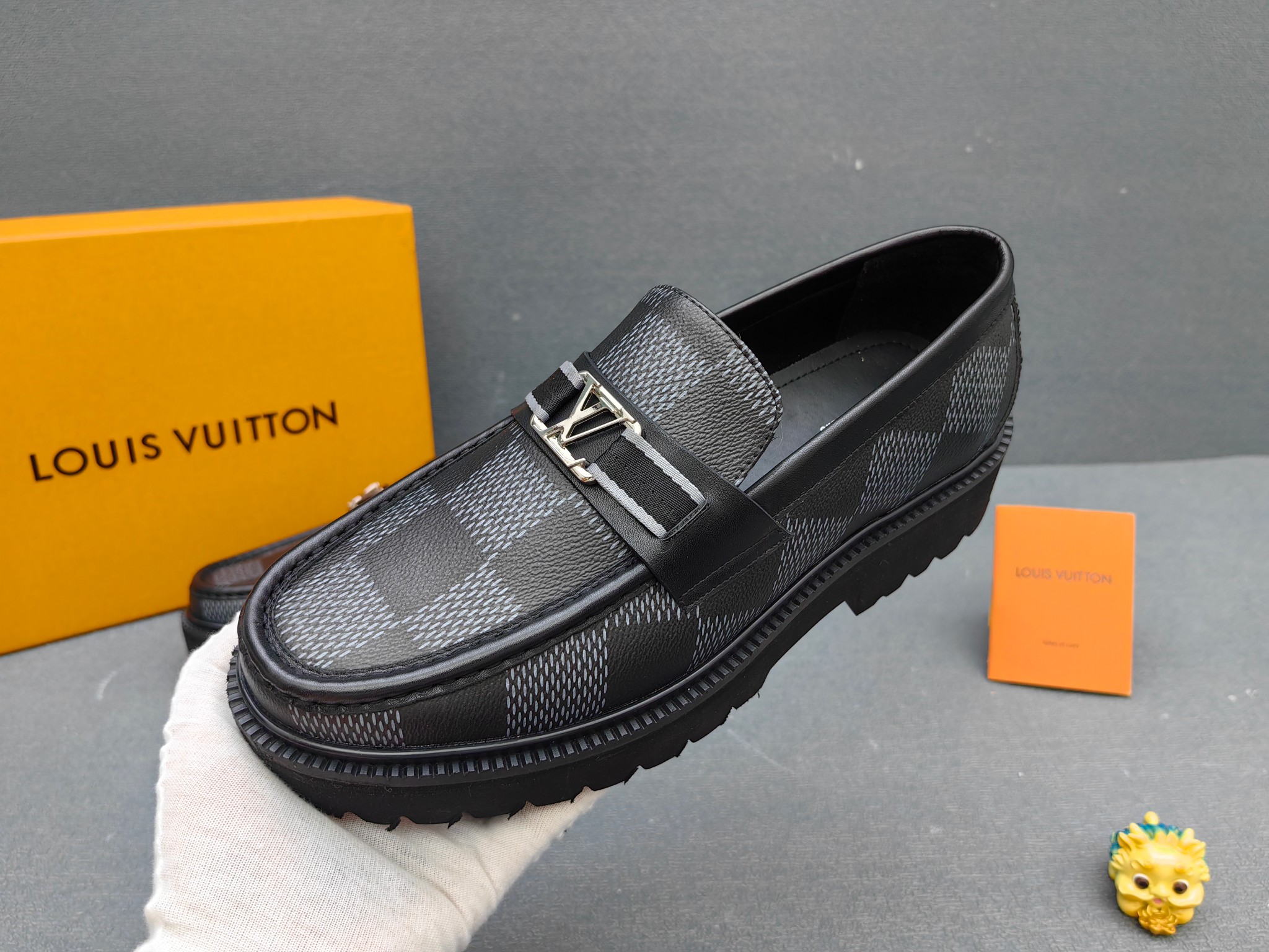 Louis Vuitton Male Loafers Real Leather L