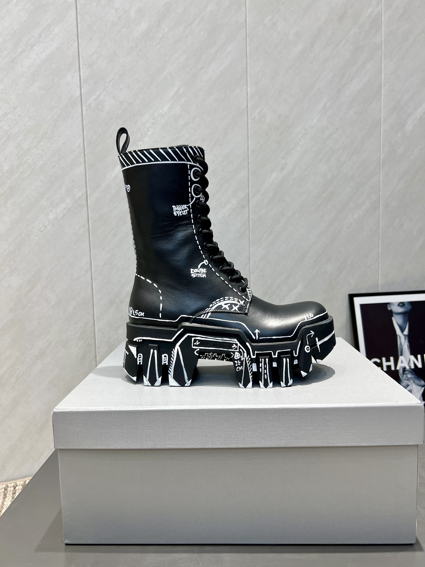 Balenciaga Male Boots Cow Leather L-s