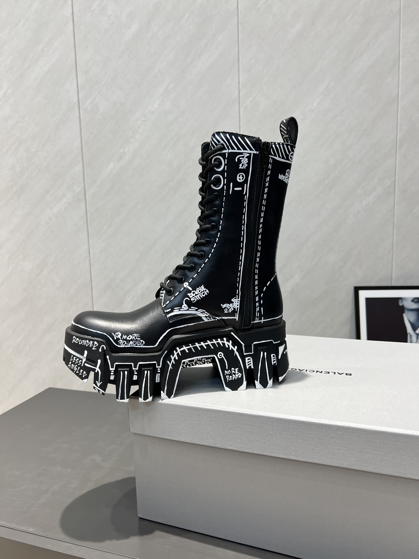 Balenciaga Male Boots Cow Leather L-s