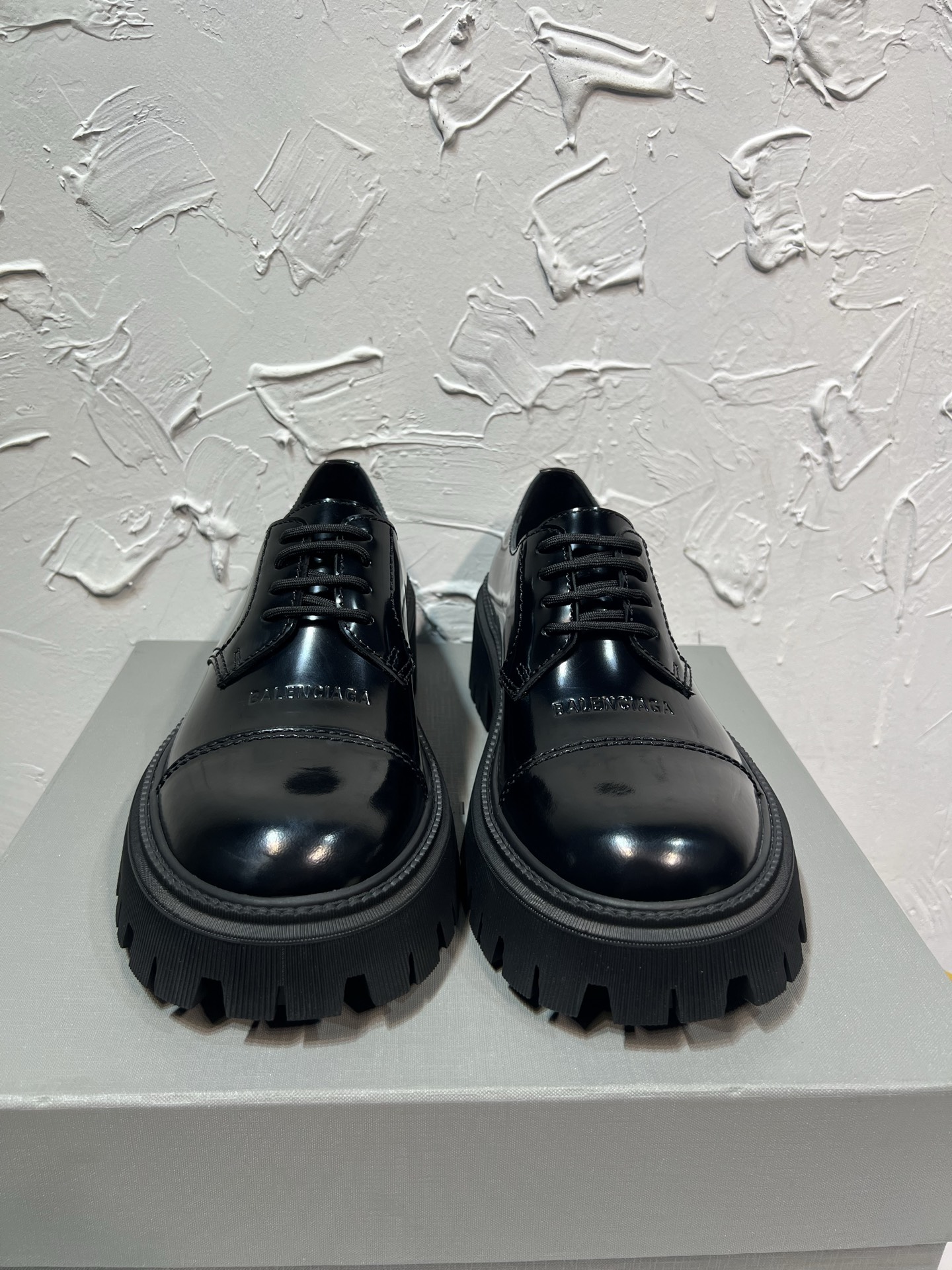 Balenciaga Male Leather Shoes Cow Leather Black M-l