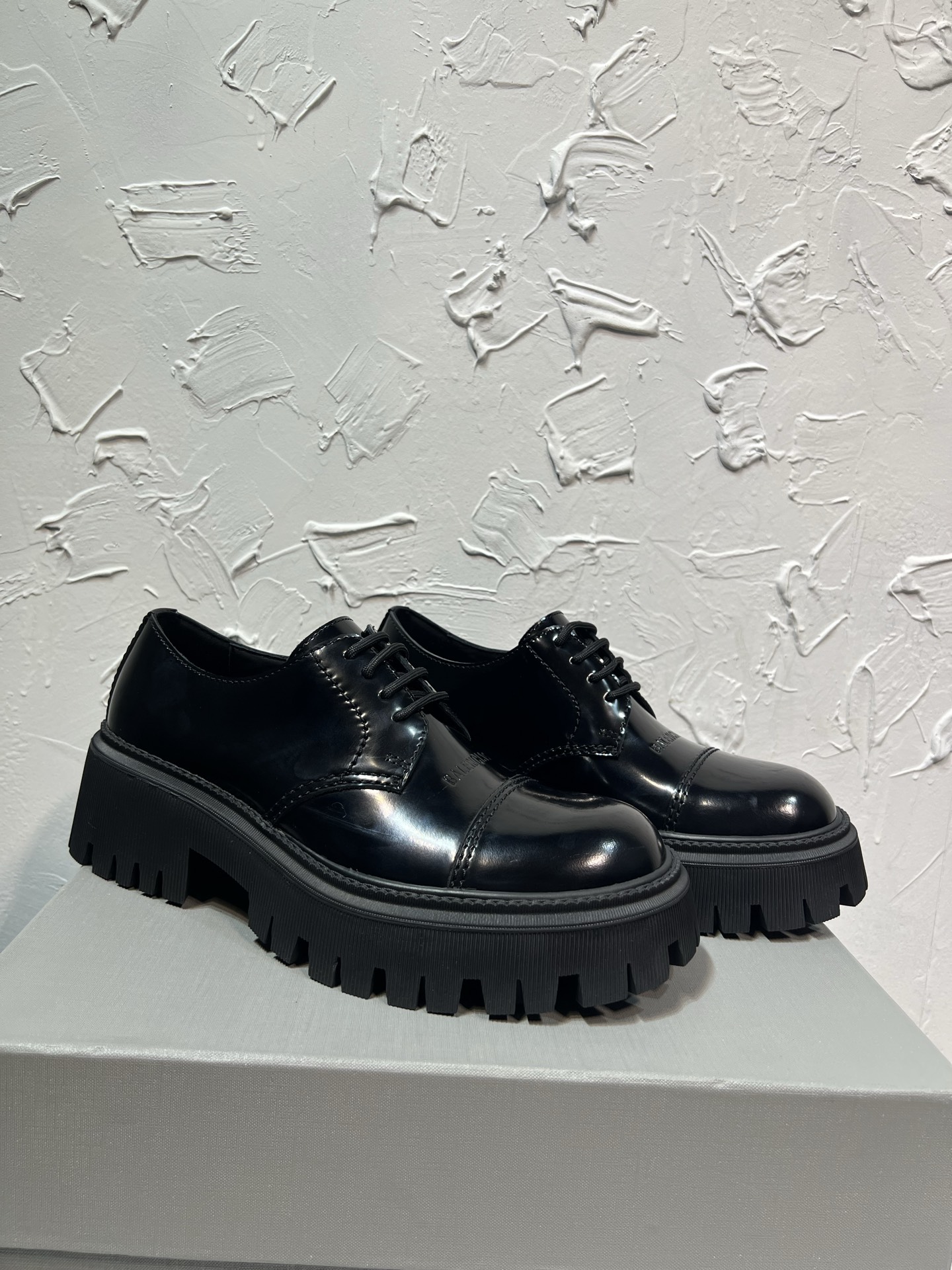 Balenciaga Male Leather Shoes Cow Leather Black M-l