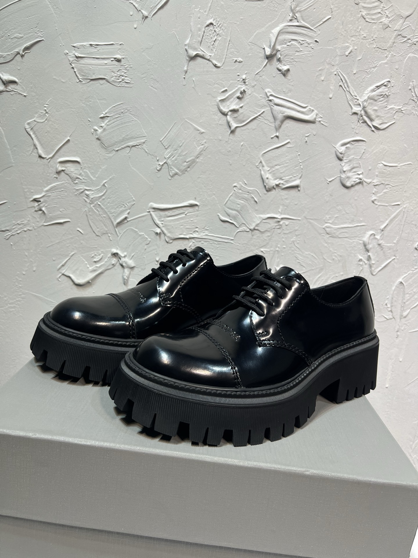 Balenciaga Male Leather Shoes Cow Leather Black M-l