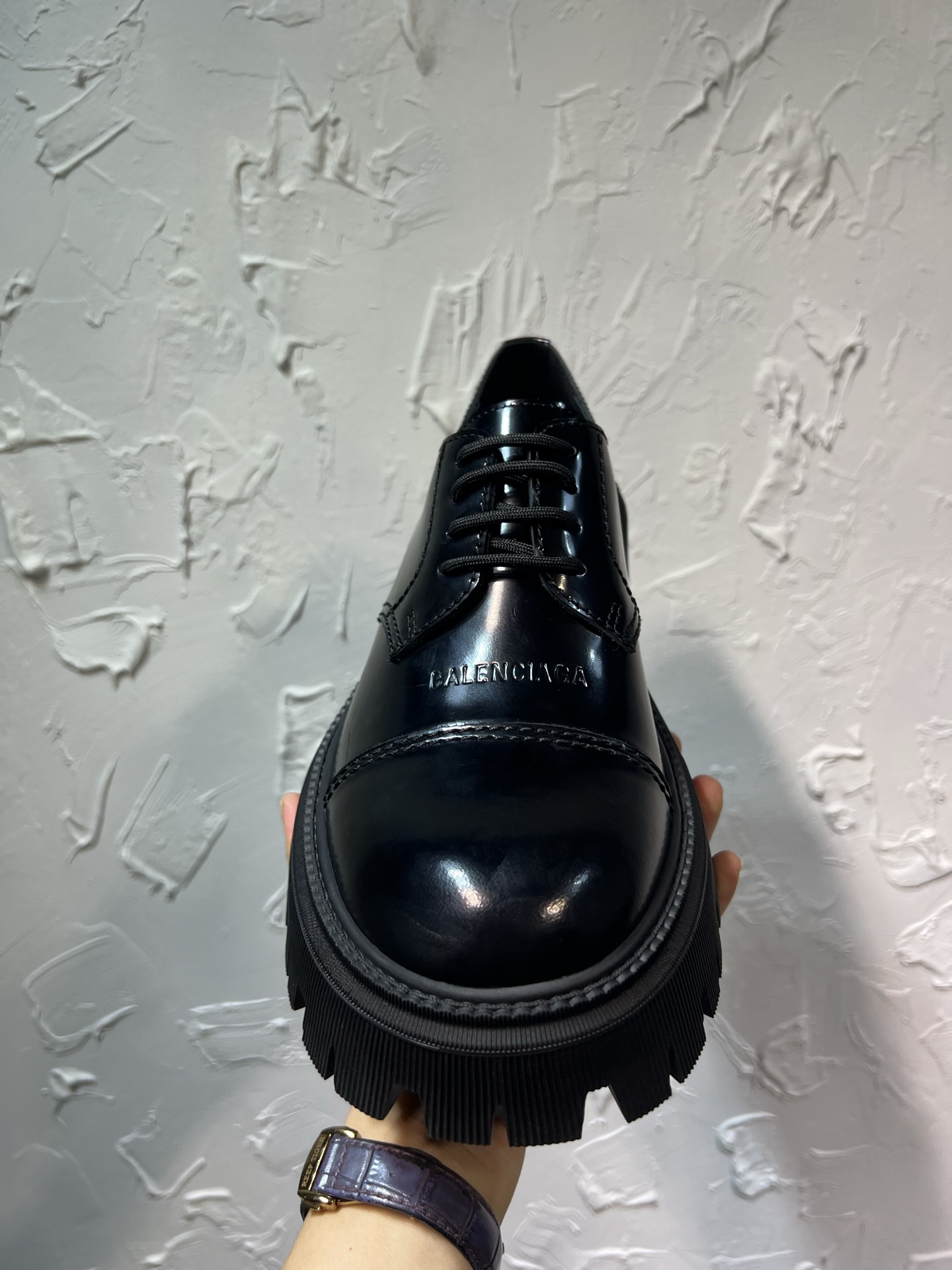 Balenciaga Male Leather Shoes Cow Leather Black M-l