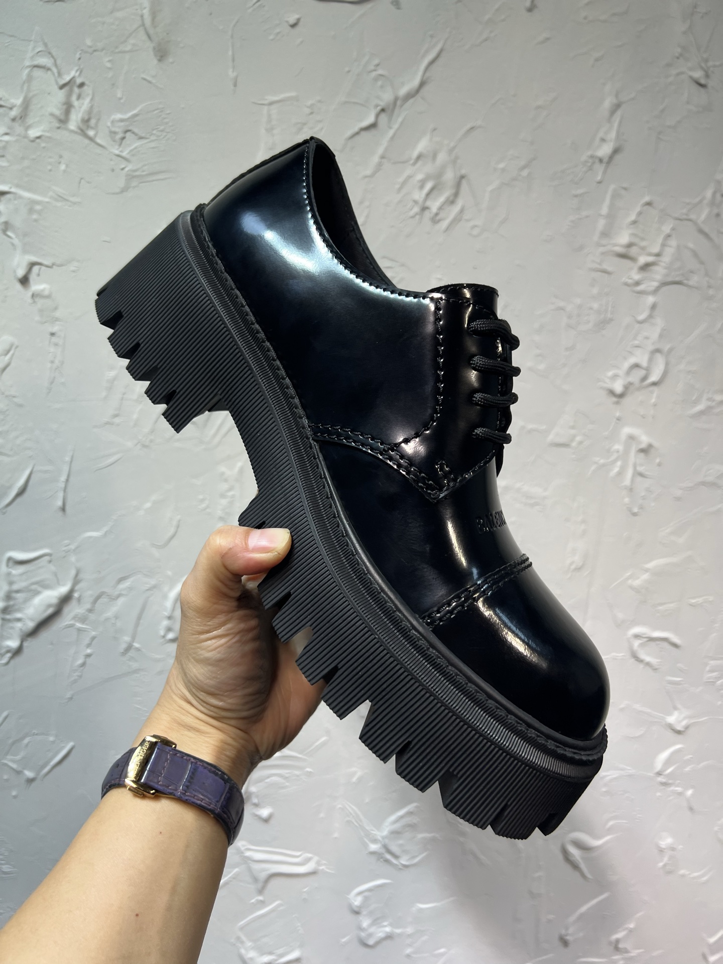 Balenciaga Male Leather Shoes Cow Leather Black M-l