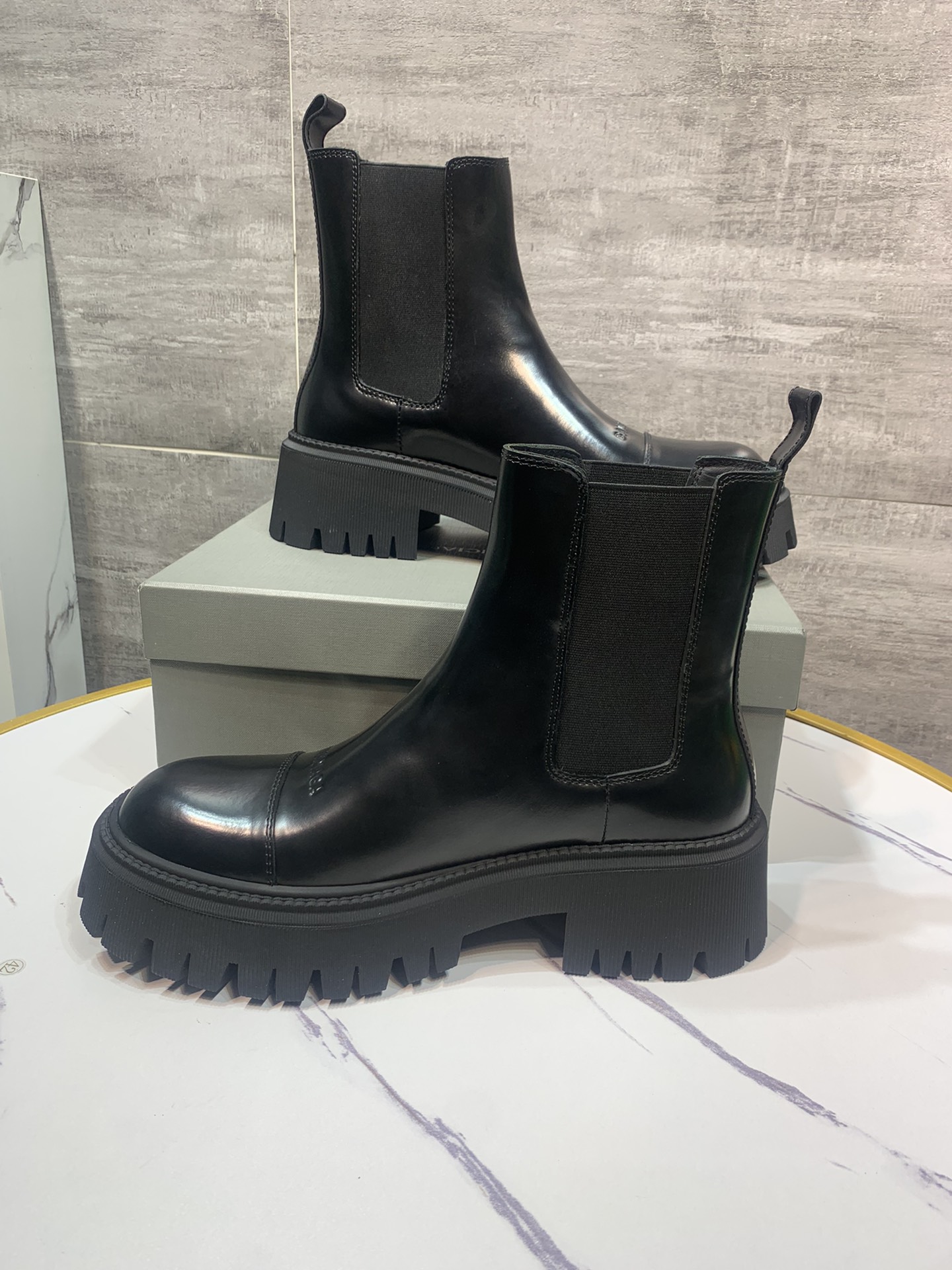 Balenciaga Dr. Martens Male Boots Cow Leather Black M-l
