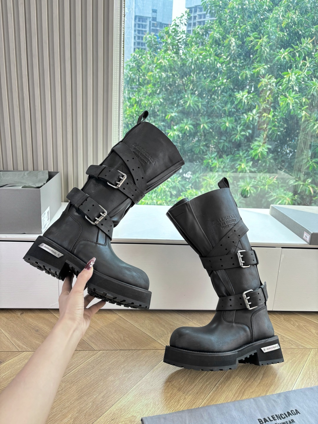 Balenciaga Female Boots Real Leather M-l