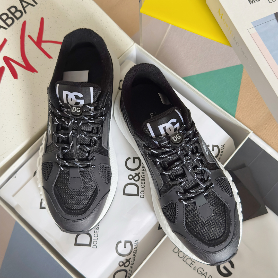 Dolce Gabbana Male Running Shoes Black Breathable M-l-s