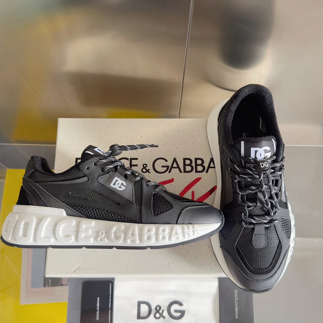 Dolce Gabbana Male Running Shoes Black Breathable M-l-s