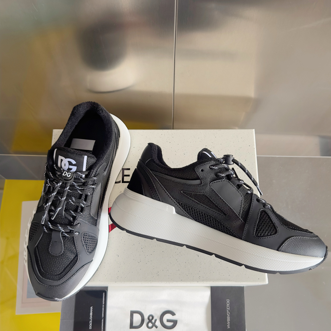 Dolce Gabbana Male Running Shoes Black Breathable M-l-s
