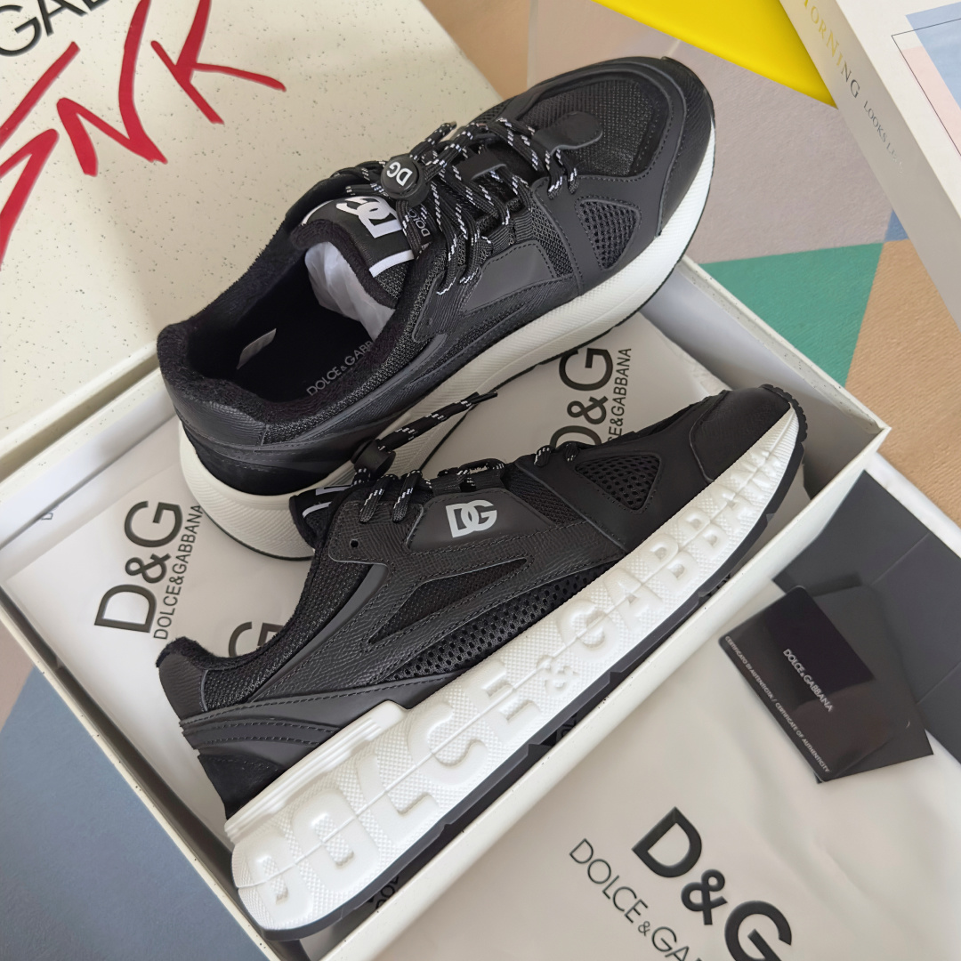 Dolce Gabbana Male Running Shoes Black Breathable M-l-s