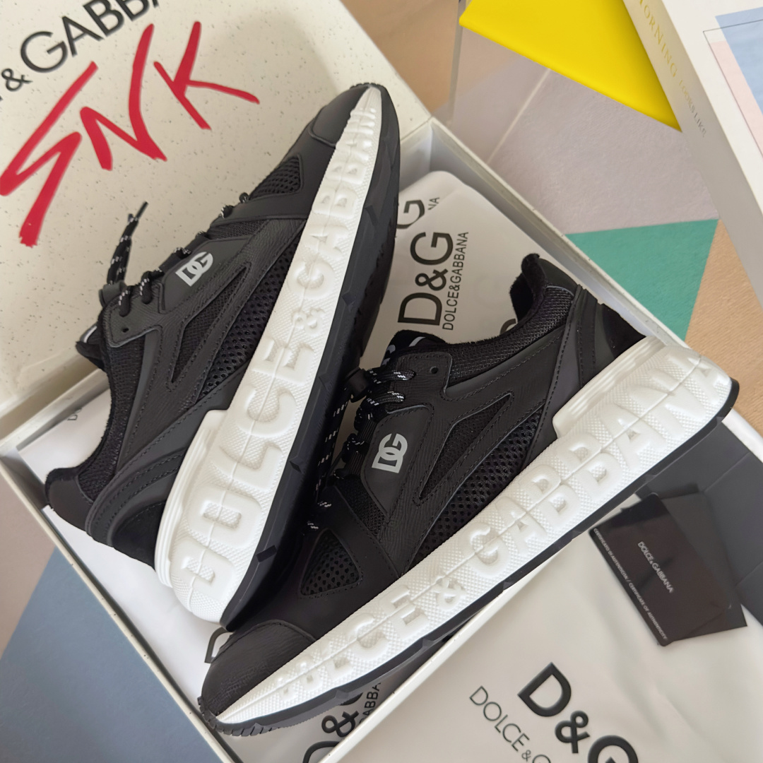 Dolce Gabbana Male Running Shoes Black Breathable M-l-s