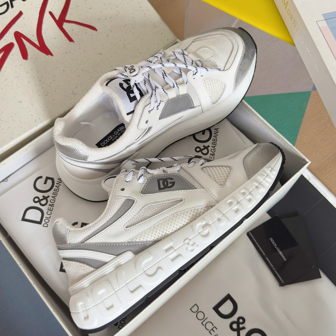 Dolce Gabbana Male Running Shoes Black Breathable M-l-s