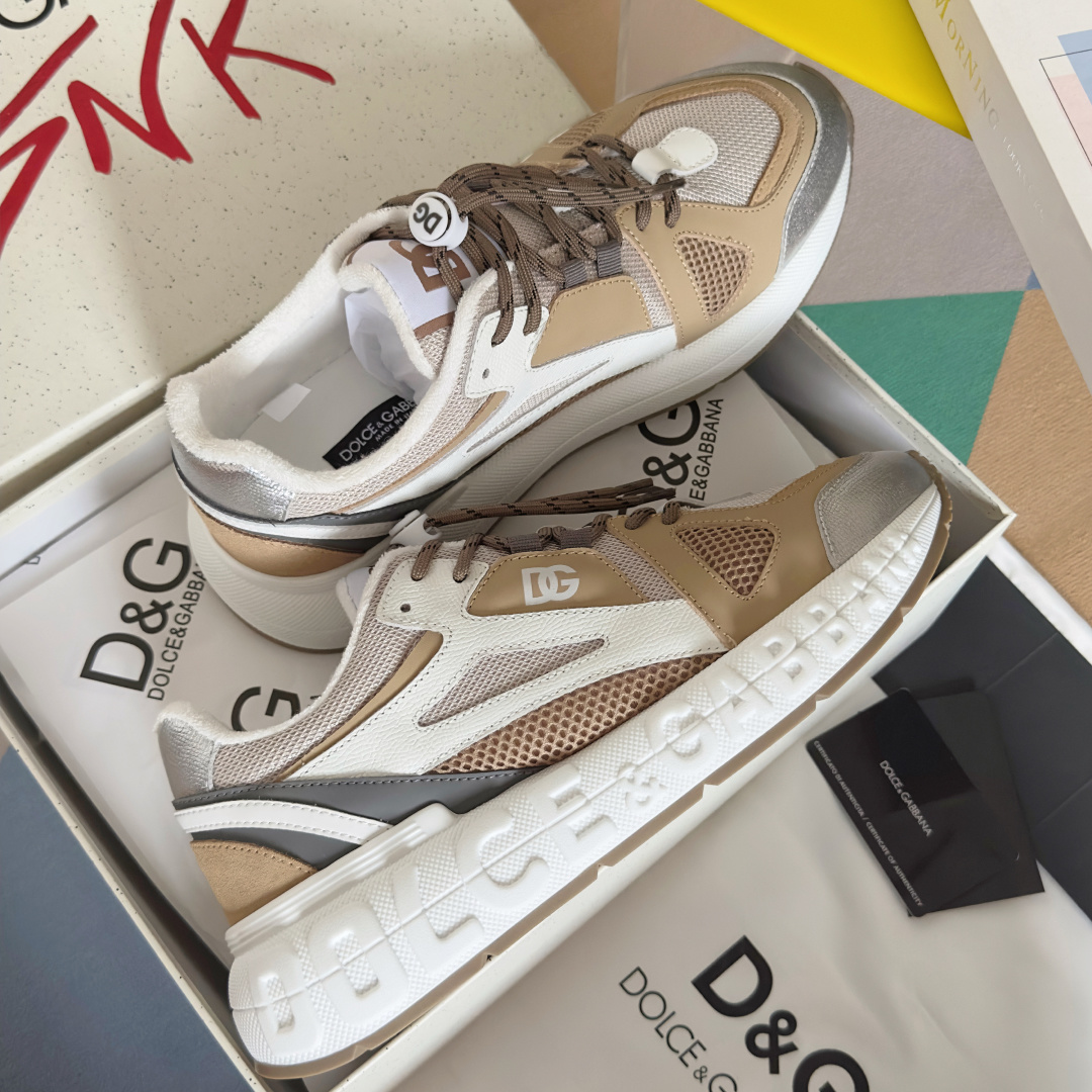 Dolce Gabbana Male Running Shoes Black Breathable M-l-s