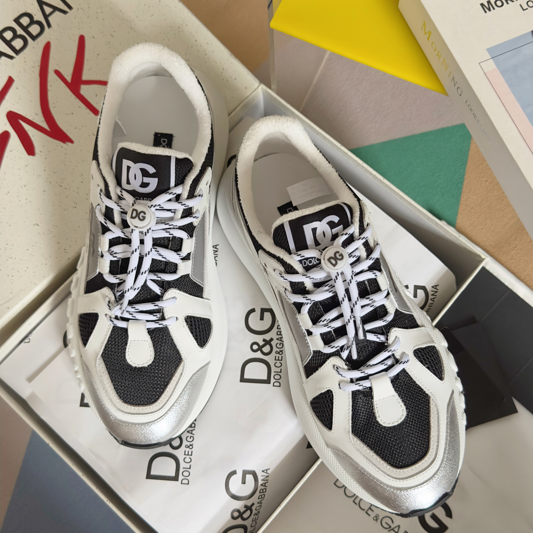 Dolce Gabbana Male Running Shoes Black Breathable M-l-s