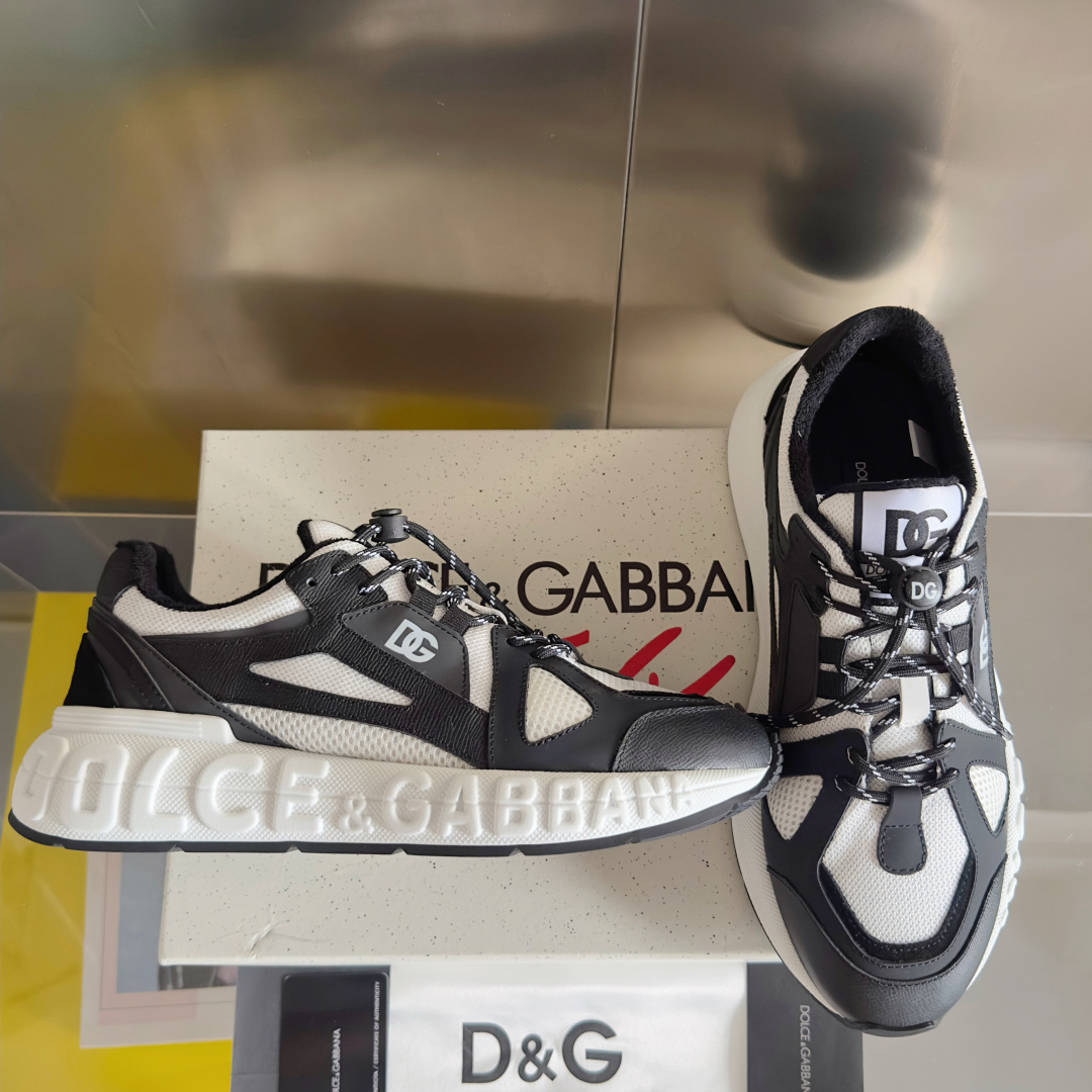 Dolce Gabbana Male Running Shoes Black Breathable M-l-s