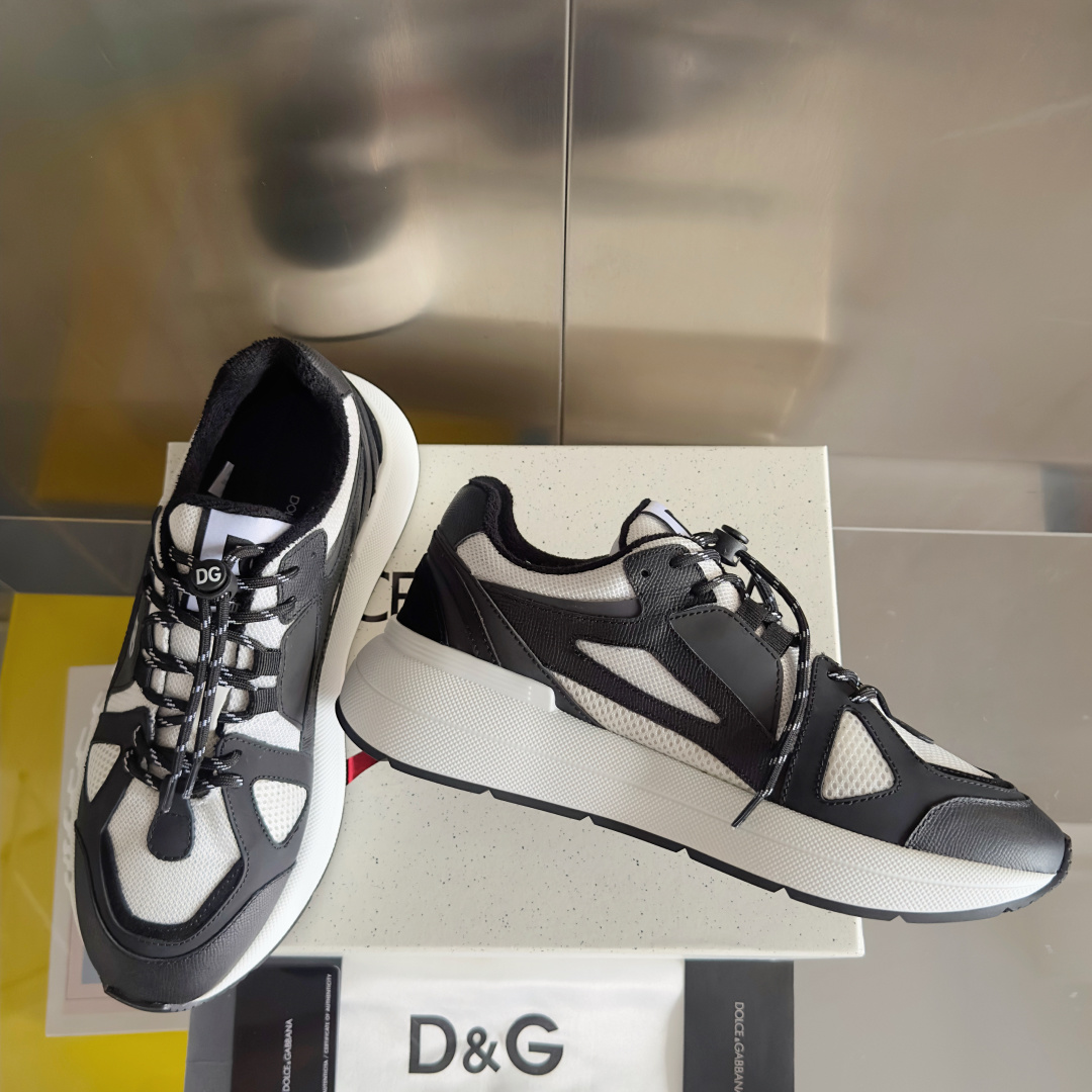 Dolce Gabbana Male Running Shoes Black Breathable M-l-s