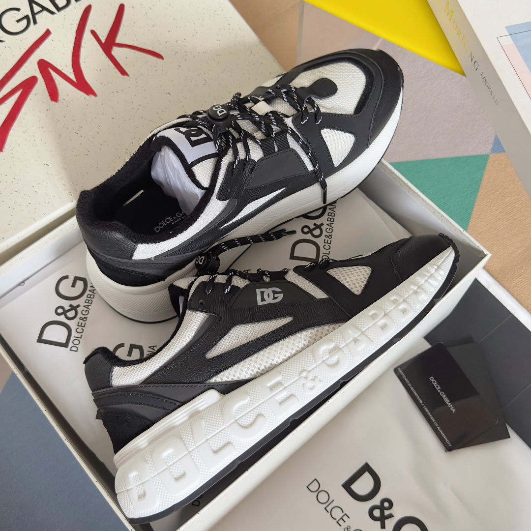 Dolce Gabbana Male Running Shoes Black Breathable M-l-s