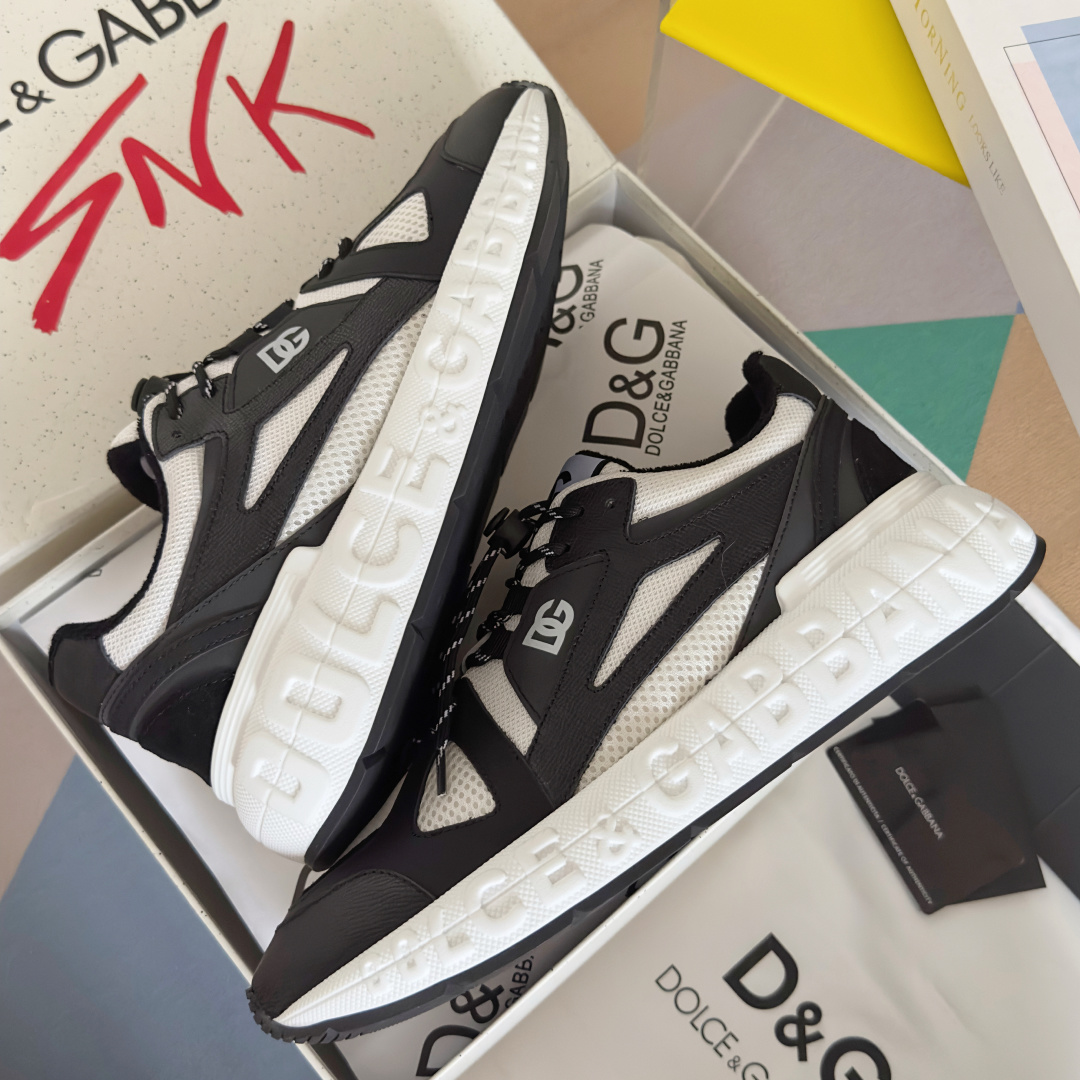 Dolce Gabbana Male Running Shoes Black Breathable M-l-s