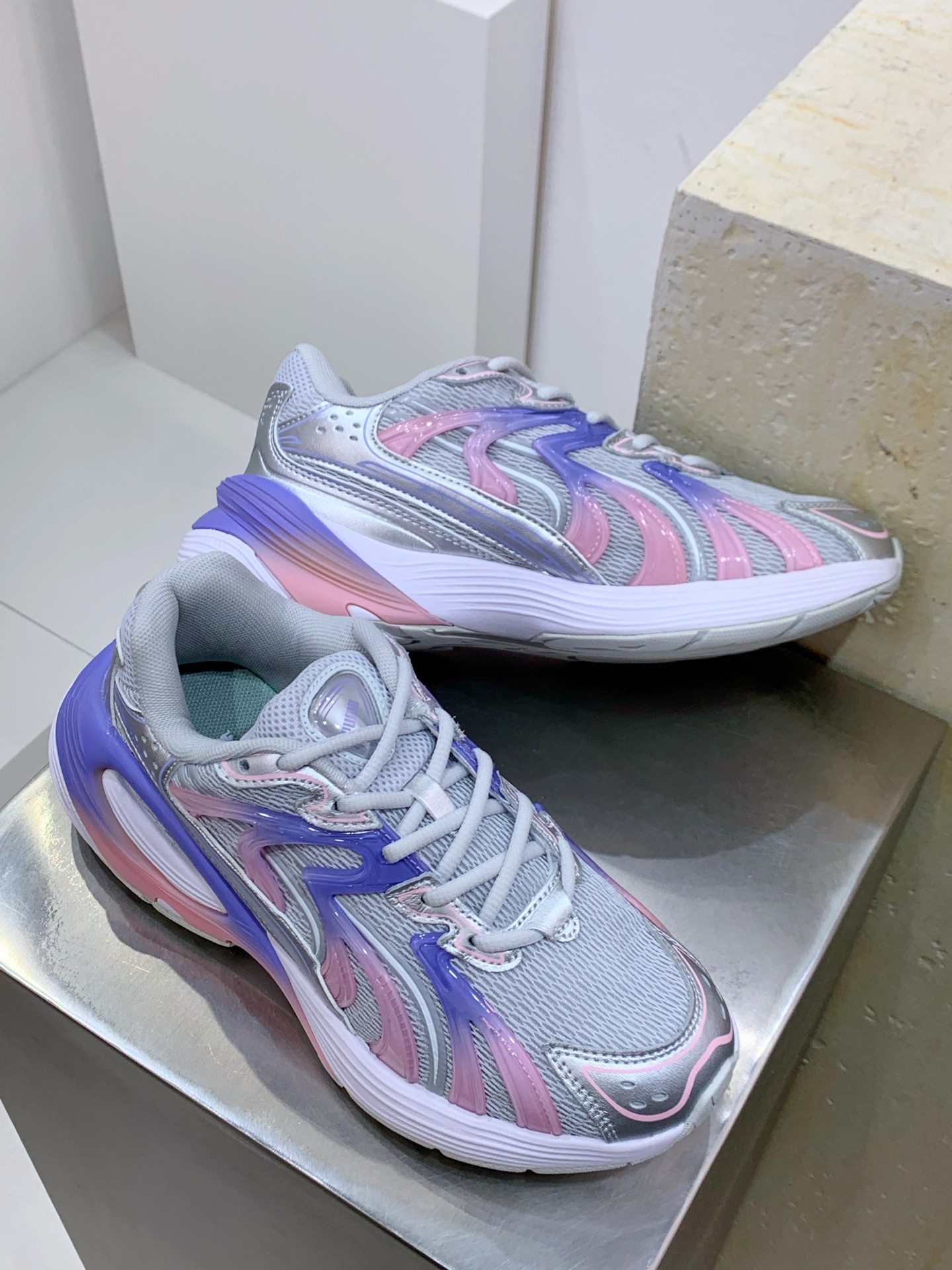 Female Running Shoes Black Shock Absorbing M-l-s