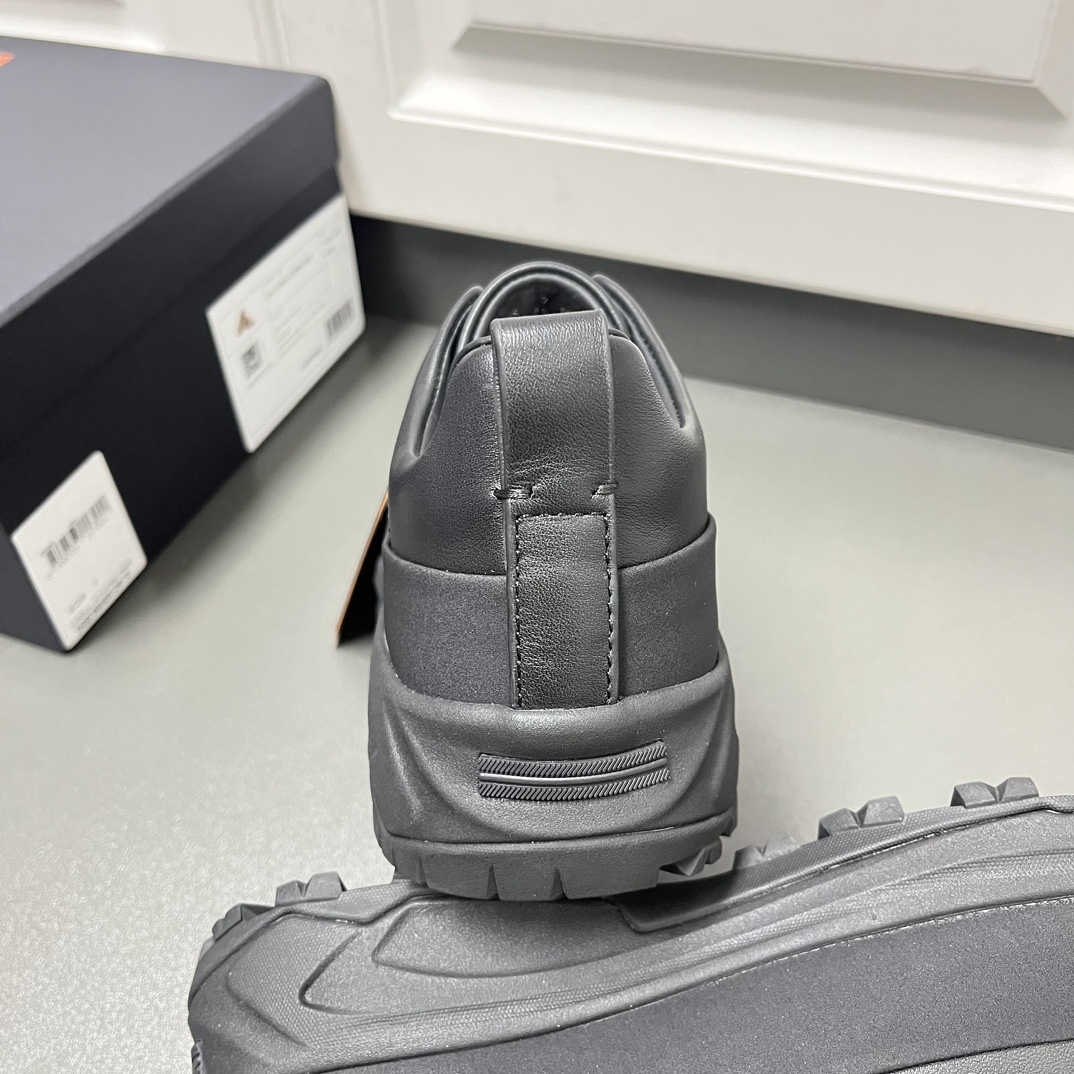 Ermenegildo Zegna Male Leather Shoes Black Lightweight M-l-s