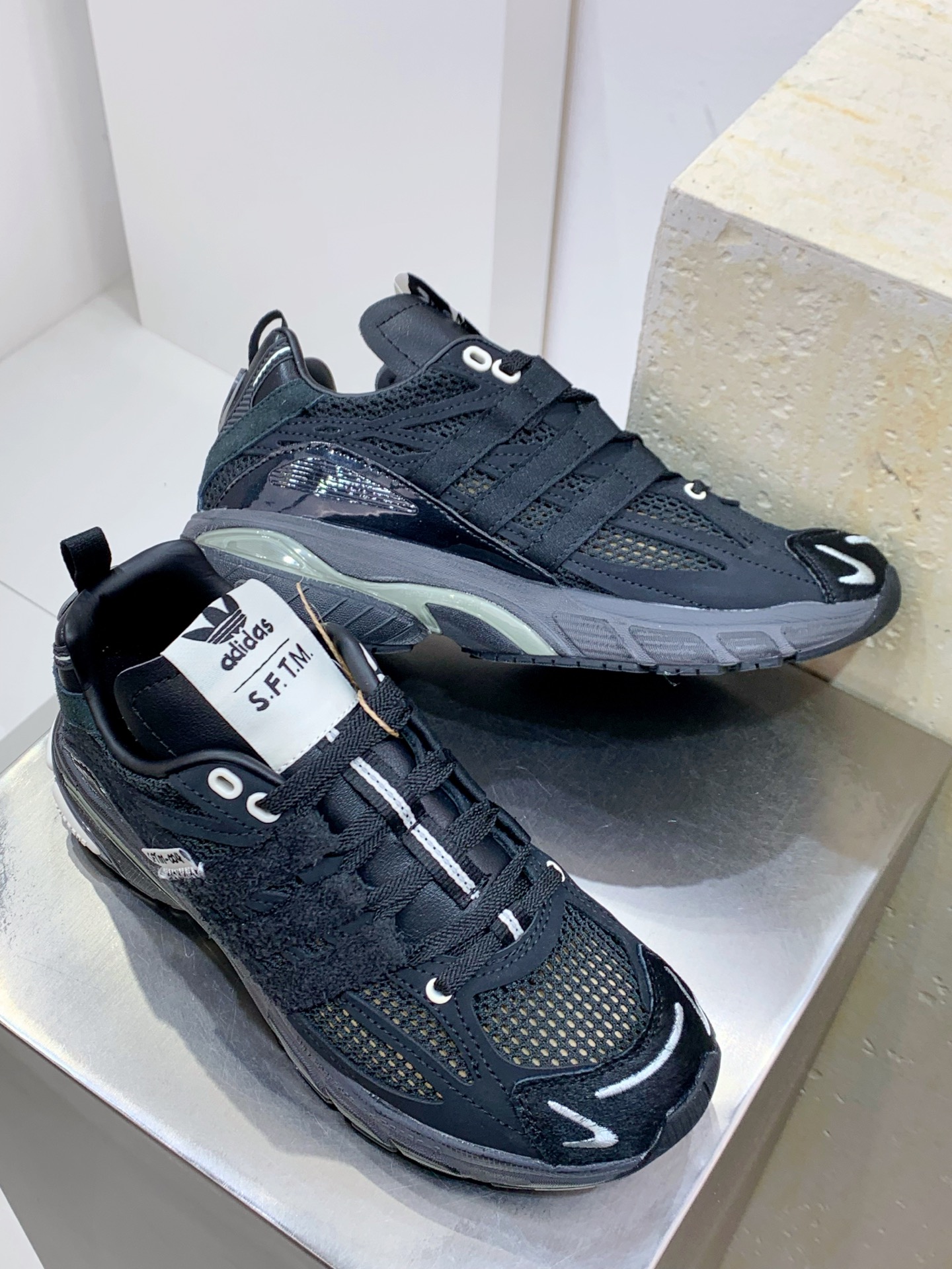 Adidas Calvin Klein Male Running Shoes Mesh Black Breathable M-l-s