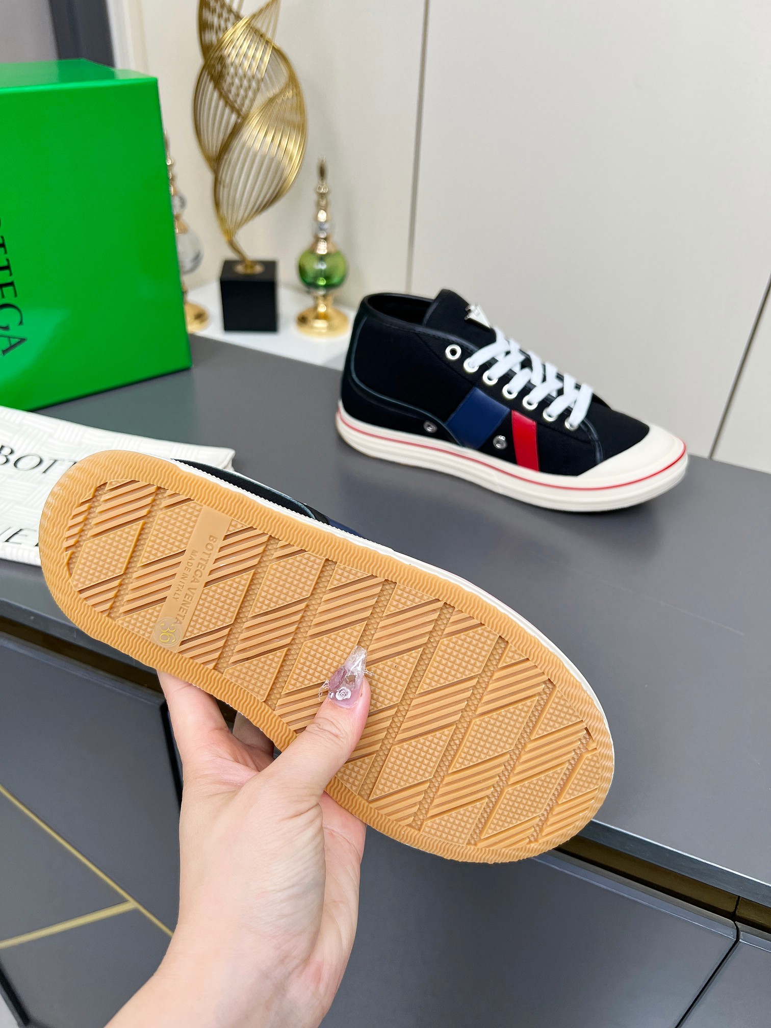 Bottega Veneta Male Canvas Shoes Canvas Breathable M-l