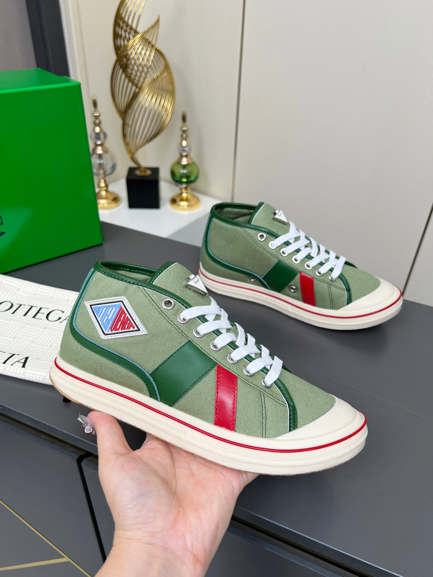 Bottega Veneta Male Canvas Shoes Canvas Breathable M-l