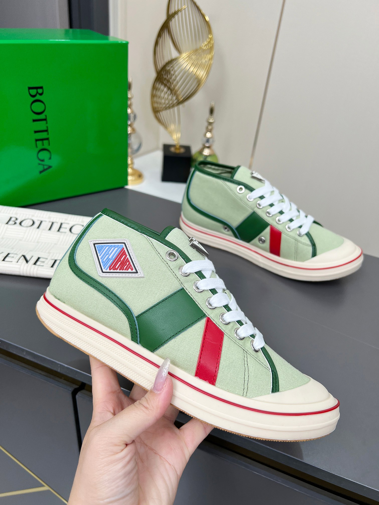 Bottega Veneta Male Canvas Shoes Canvas Breathable M-l