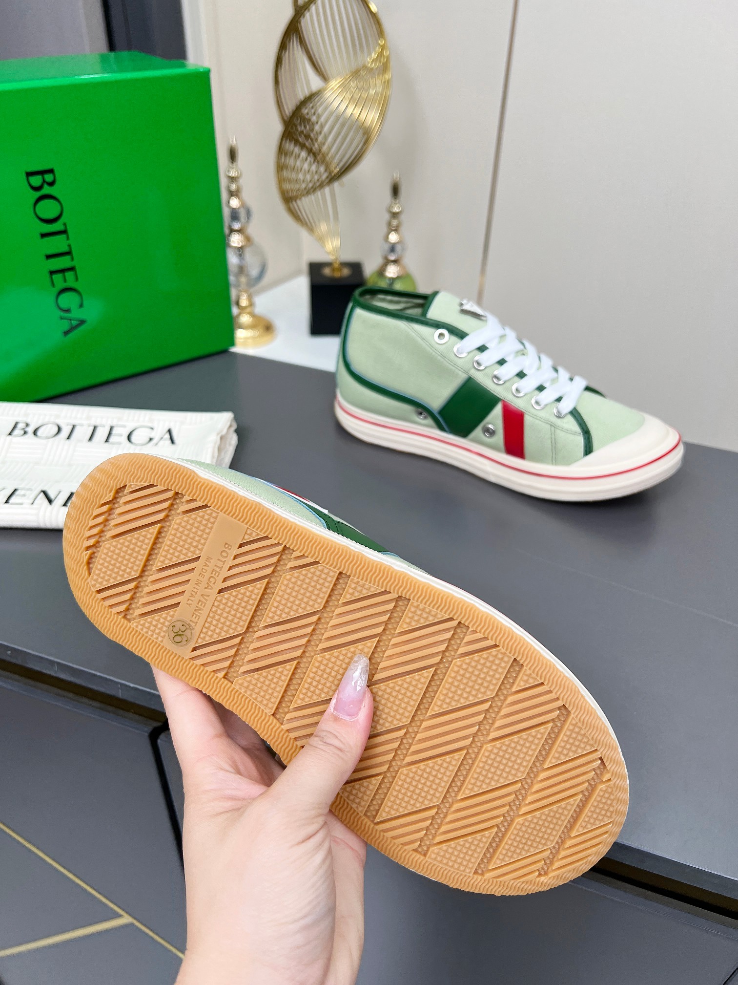 Bottega Veneta Male Canvas Shoes Canvas Breathable M-l