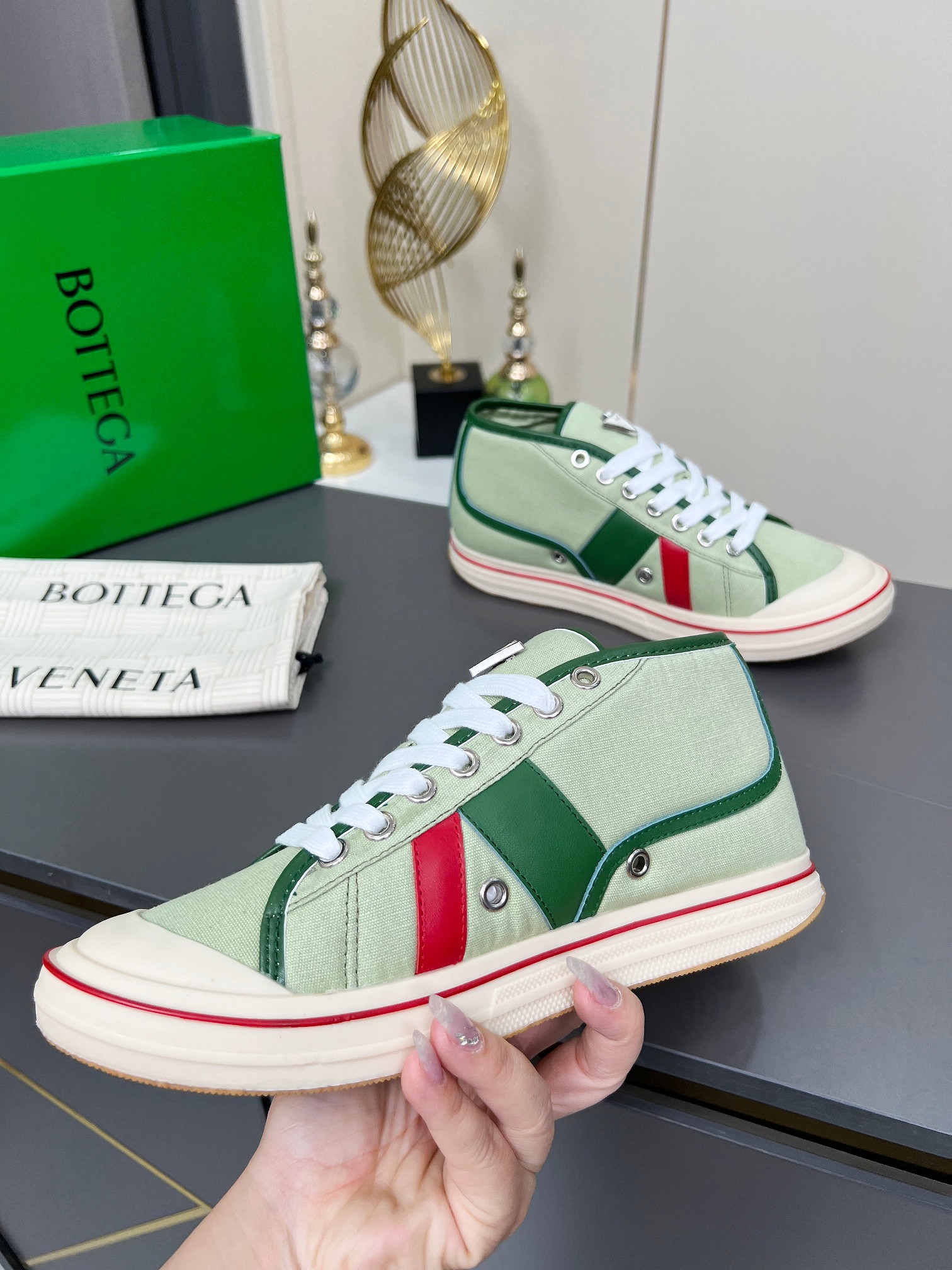 Bottega Veneta Male Canvas Shoes Canvas Breathable M-l