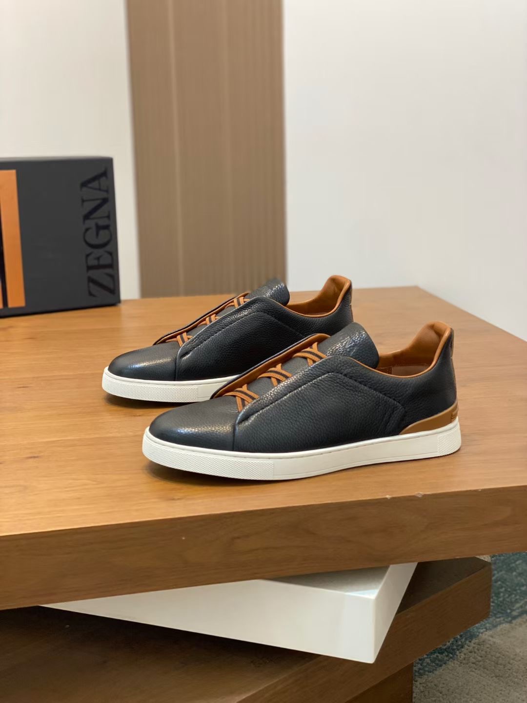 Ermenegildo Zegna Male Leather Shoes Cow Leather Lightweight M-l-s