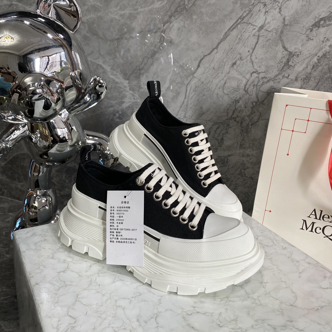 Alexander Mcqueen Male Canvas Shoes Canvas White M-l-s
