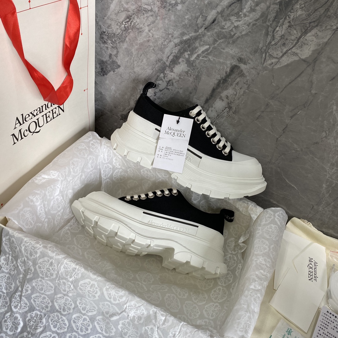 Alexander Mcqueen Male Canvas Shoes Canvas White M-l-s