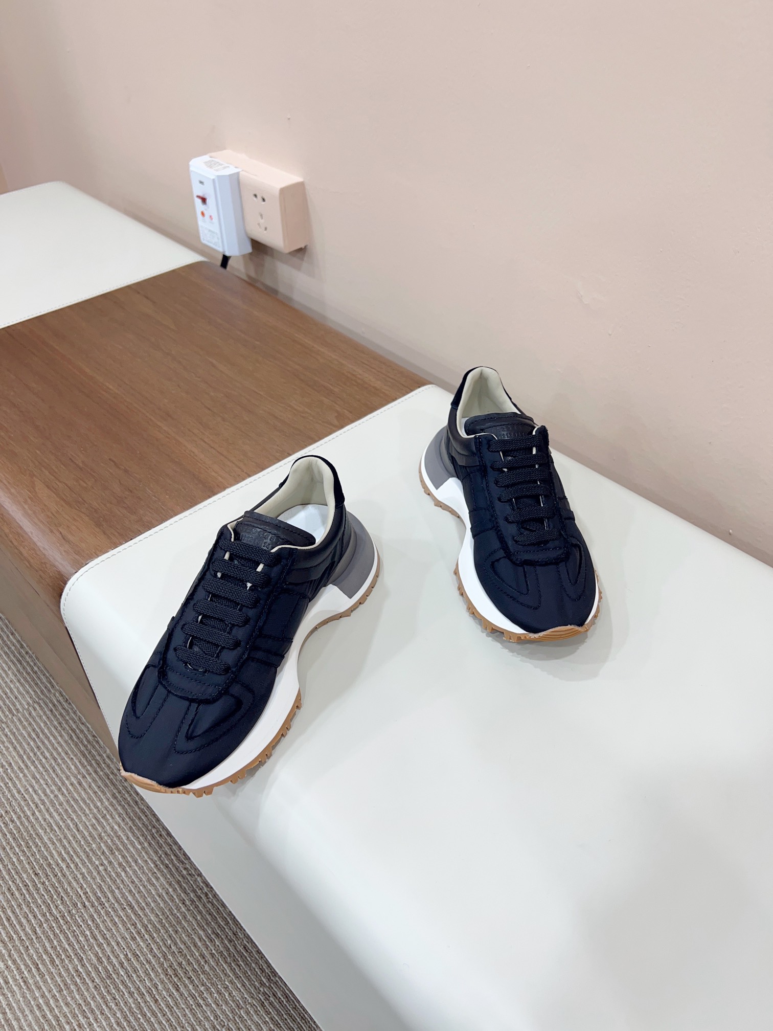 Male Sneakers Mesh Black Breathable