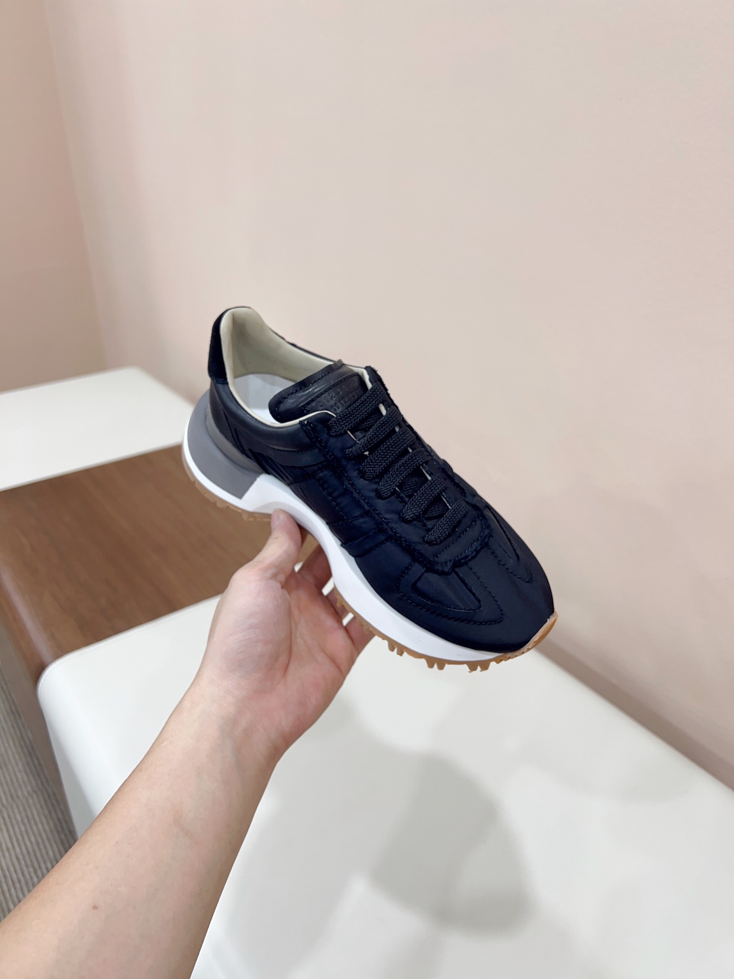 Male Sneakers Mesh Black Breathable