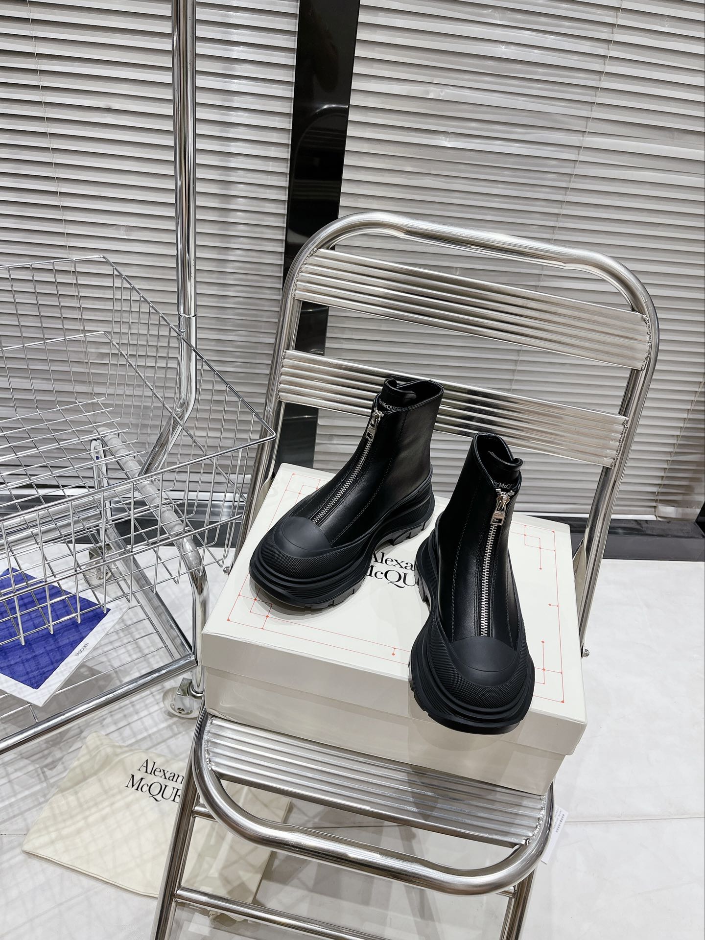 Alexander Mcqueen Male Boots Cow Leather M-l