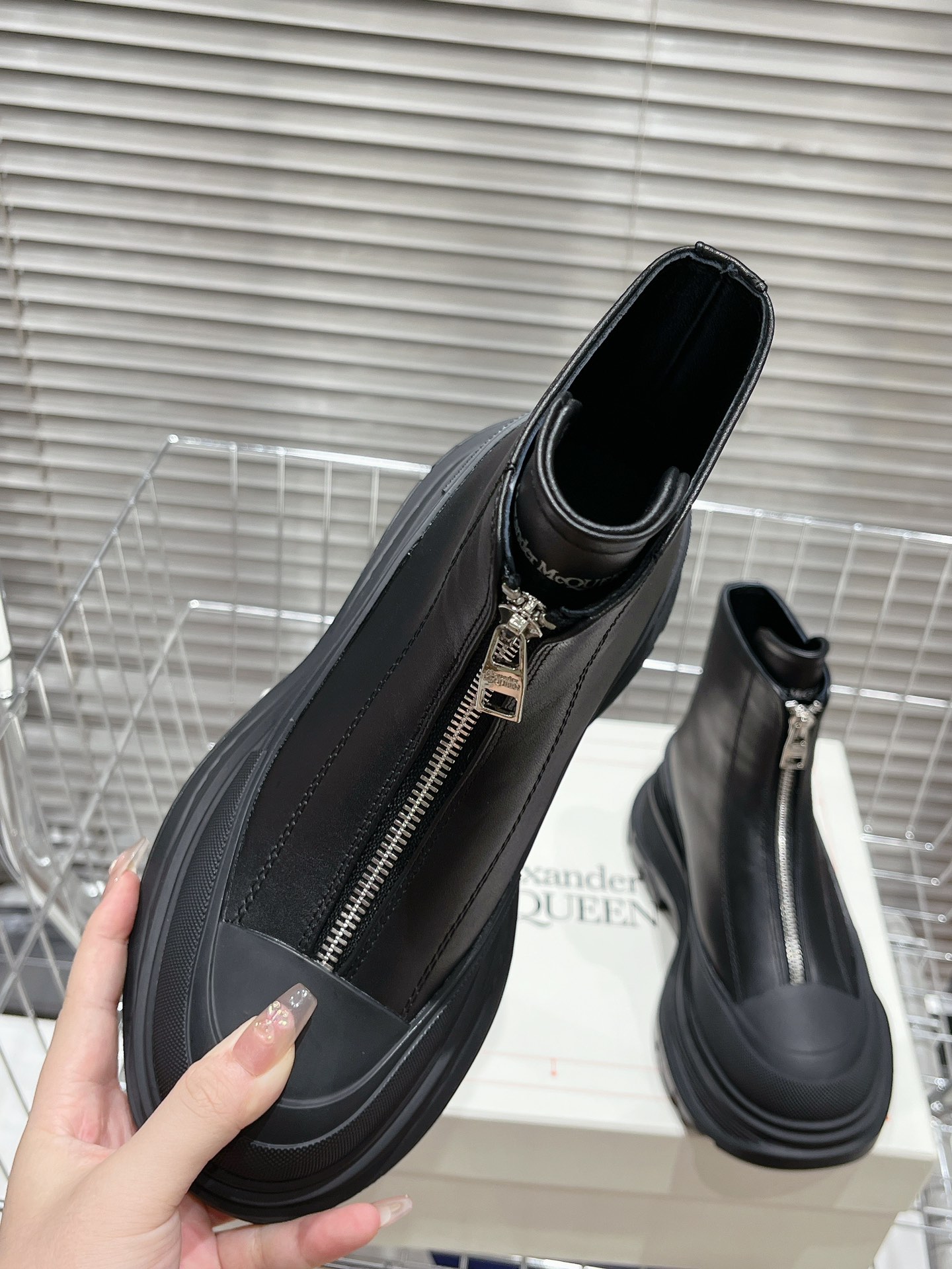 Alexander Mcqueen Male Boots Cow Leather M-l