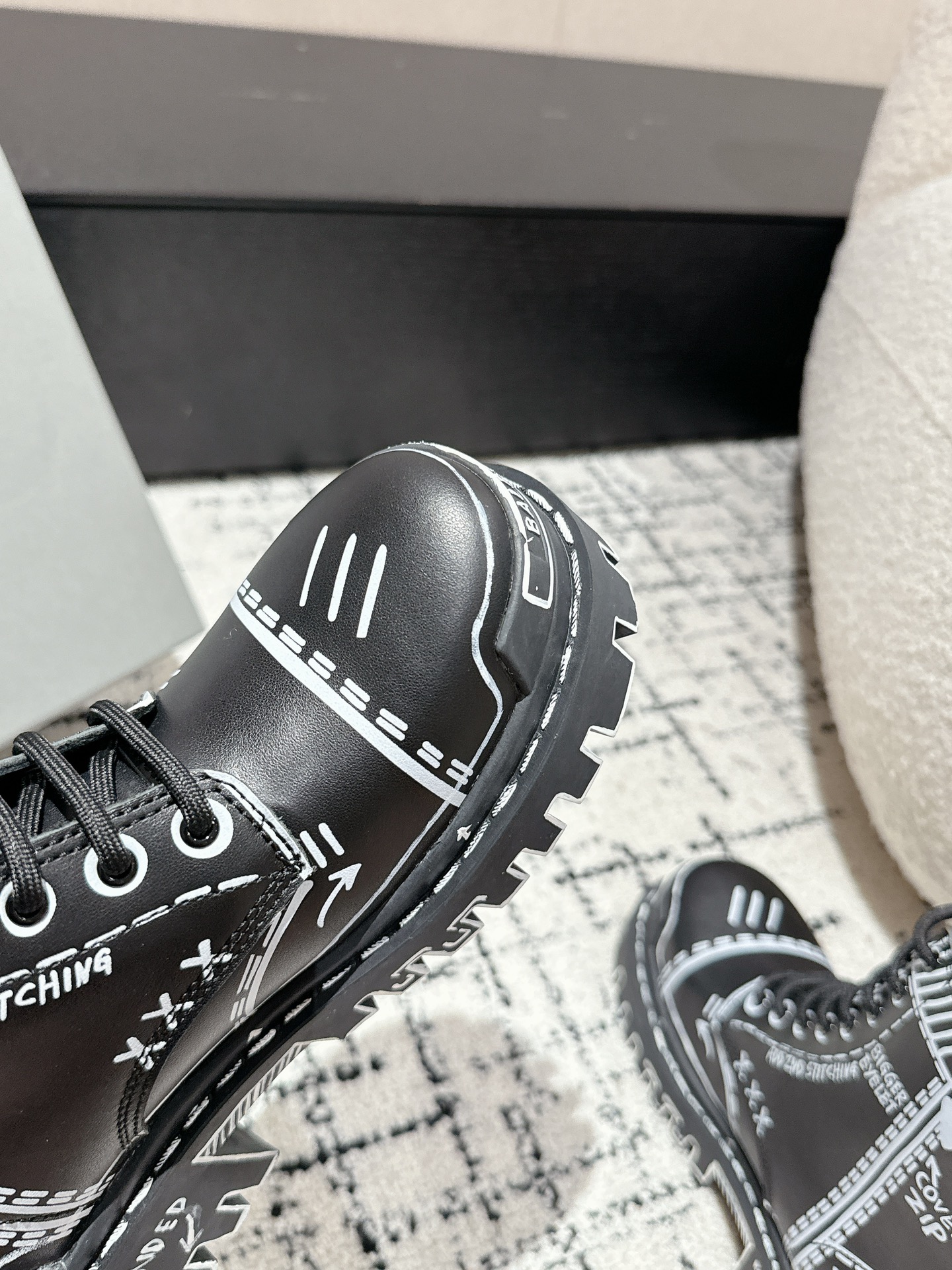 Balenciaga Male Boots Cow Leather Black M-l-s