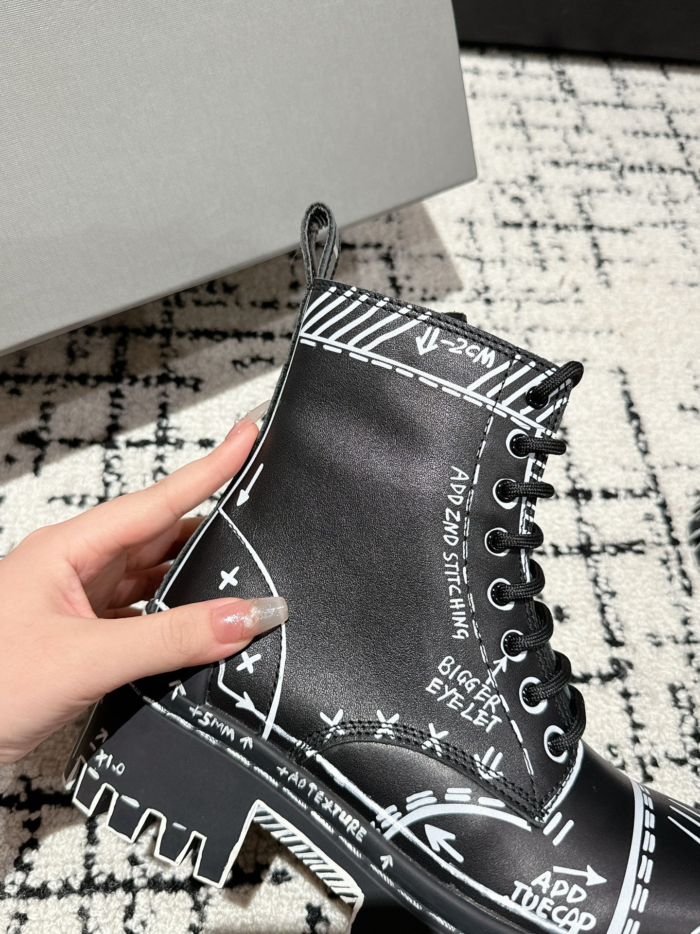 Balenciaga Male Boots Cow Leather Black M-l-s